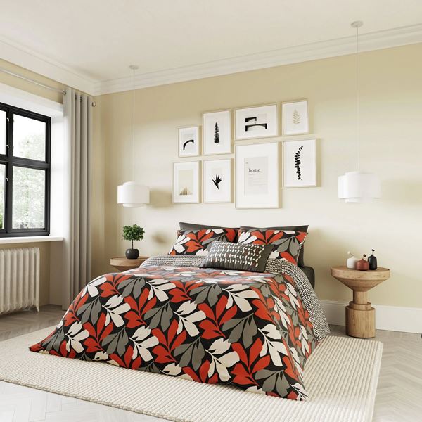 Otto Bedding - Scarlet Neutrals